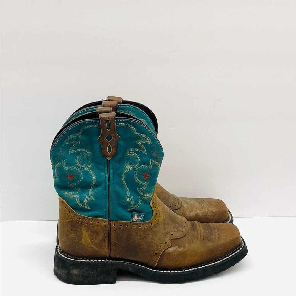 Justin Boots turquoise teal gypsy ankle boots Sz 8